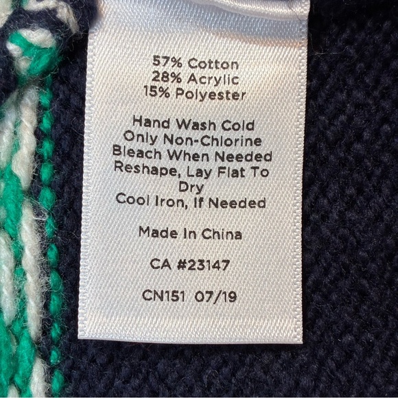 Talbots Fair Isle Cardigan Sweater Women's Medium Shawl Collar Open Front - Picture 9 of 9